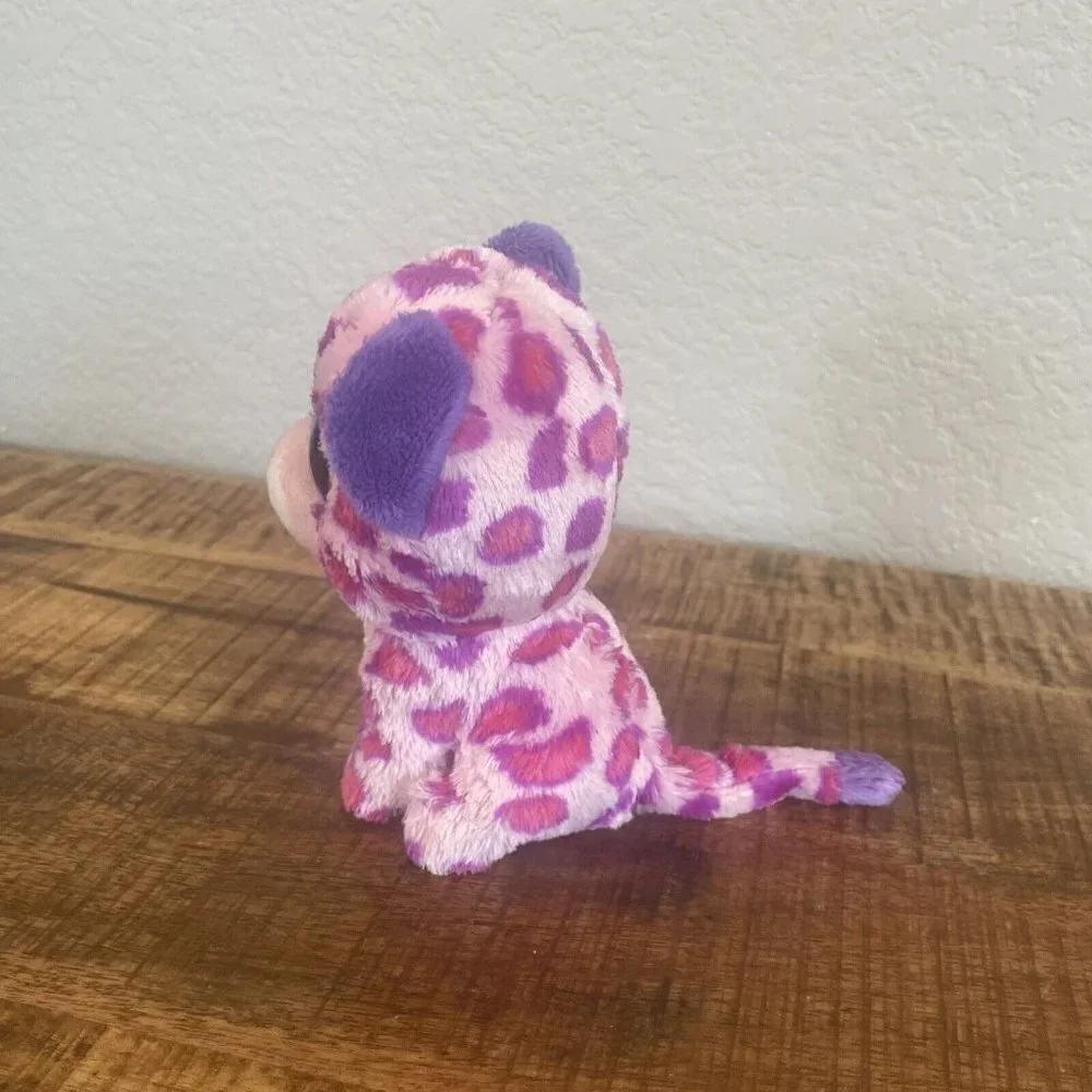 TY Beanie Boo's 6” inch Glamour Pink Purple Leopard Cat May 5 th Birthday  2015